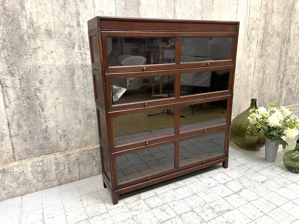 Globe-Wernicker Style Sectional Glass Front Bookcase Display Cabinet