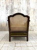 Walnut Wood Green Berger Cane Armchair