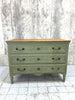 Olive Green 103cm Three Drawer Chest of Drawers