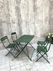 Green Metal Folding Garden Table and Set of 4 Folding Chairs