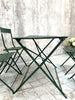 Green Metal Folding Garden Table and Set of 4 Folding Chairs