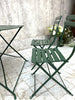Green Metal Folding Garden Table and Set of 4 Folding Chairs