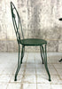 Forest Green Painted Metal Garden Table and Two Metal Chairs