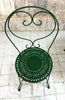 Forest Green Painted Metal Garden Table and Two Metal Chairs