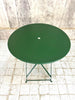 Forest Green Painted Metal Garden Table and Two Metal Chairs