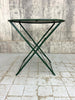 Forest Green Painted Metal Garden Table and Two Metal Chairs