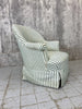 Green and White Striped Crapaud Tub Chair to reupholster