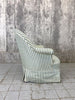 Green and White Striped Crapaud Tub Chair to reupholster