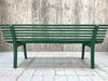 Low Backed Wooden Green Garden Bench