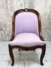Pair Decorative Lilac French Wooden Framed Chairs to reupholster
