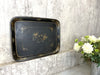 Decorative Black Metal Tray with Hand Painted Decoration