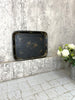 Decorative Black Metal Tray with Hand Painted Decoration