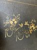 Decorative Black Metal Tray with Hand Painted Decoration