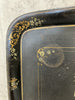 Decorative Black Metal Tray with Hand Painted Decoration