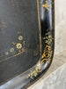 Decorative Black Metal Tray with Hand Painted Decoration