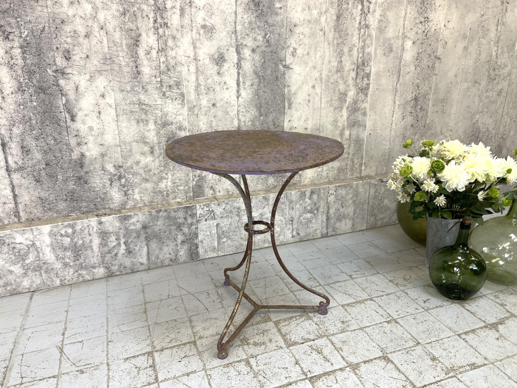 Metal Gueridon Garden Table With Original Paint