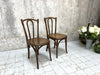 Two Individual Studded Bentwood French Bistro Dining Chairs