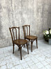 Two Individual Studded Bentwood French Bistro Dining Chairs