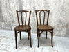 Two Individual Studded Bentwood French Bistro Dining Chairs