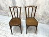 Two Individual Studded Bentwood French Bistro Dining Chairs
