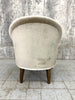 Mid Century, Mushroom Coloured, Velvet Crapaud Tub Chair to reupholster