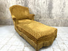Napoleon III Gold Velvet Armchair with Original Footstool