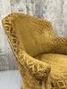 Napoleon III Gold Velvet Armchair with Original Footstool