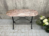 Oval Pink Marble Kitchen Bistro Table