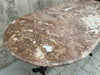 Oval Pink Marble Kitchen Bistro Table