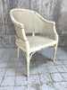 Pair of Shabby Chic Mid Century Wicker and Cane Armchairs