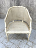 Pair of Shabby Chic Mid Century Wicker and Cane Armchairs