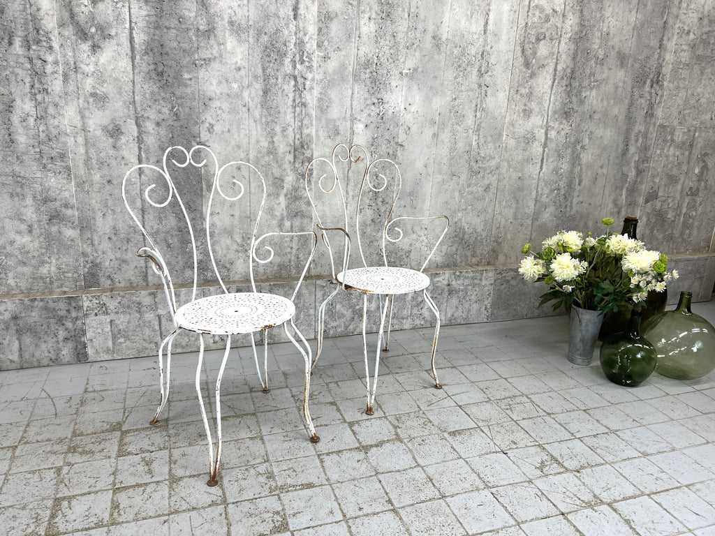 Pair of Decorative Metal Garden Carvers Chairs