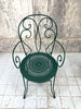 Pair of Green French Decorative Metal Garden Chairs