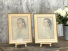 'Shoulder Length Portrait of a Lady' and 'Portrait of a Man' Framed Pair Signed Jane de Glehn Portraits