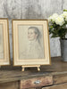 'Shoulder Length Portrait of a Lady' and 'Portrait of a Man' Framed Pair Signed Jane de Glehn Portraits