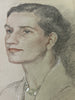 'Shoulder Length Portrait of a Lady' and 'Portrait of a Man' Framed Pair Signed Jane de Glehn Portraits