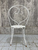 Pair of White French Decorative Metal Garden Chairs (A)