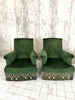 Pair of Mid Century Forest Green Armchairs To Reupholster