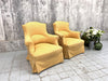 Pair of Yellow Napoleon III Turned Leg Armchairs to reupholster