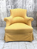 Pair of Yellow Napoleon III Turned Leg Armchairs to reupholster