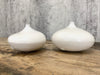 Pair of White Gilded Stem Moon Jar Vase Sculpture by Rosa