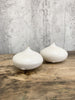 Pair of White Gilded Stem Moon Jar Vase Sculpture by Rosa