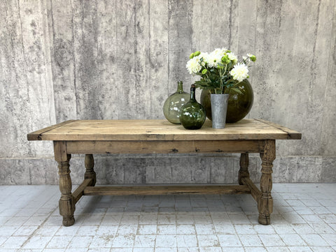 200cm Rustic Stripped Oak Farmhouse Refectory Dining Table