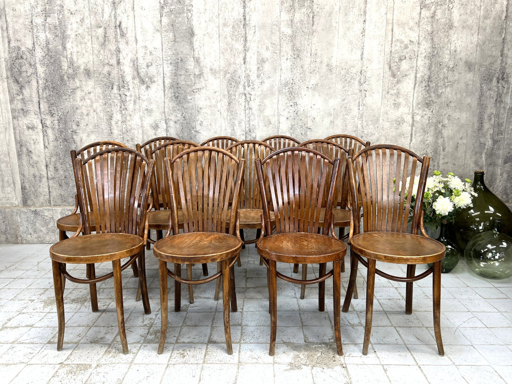 Set of Twelve Corbeille Style Bentwood Bistro Chairs