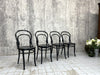 Set of 4 Round Back Ebonised Bentwood French Bistro Chairs