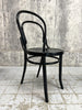 Set of 4 Round Back Ebonised Bentwood French Bistro Chairs