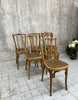 Set of 6 Bentwood Bistro Chairs with Embossed Seat Pad