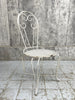 Set of Six White French Decorative Metal Garden Carver (3) and Chairs (3)