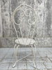 Set of Six White French Decorative Metal Garden Carver (3) and Chairs (3)