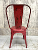 Set of 6 Red 1930's Style Tolix Metal Chairs